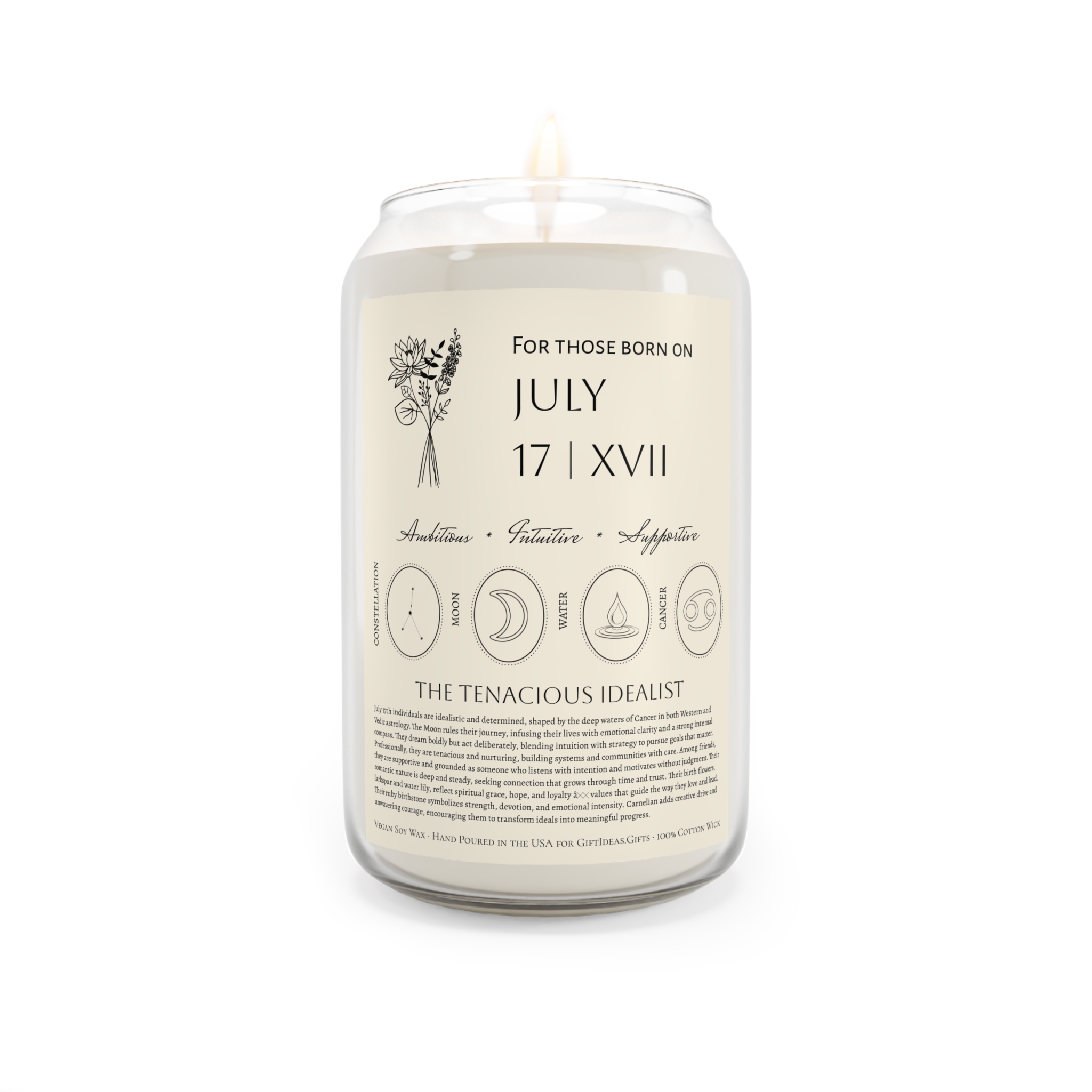 July 17th Birthdate Candle