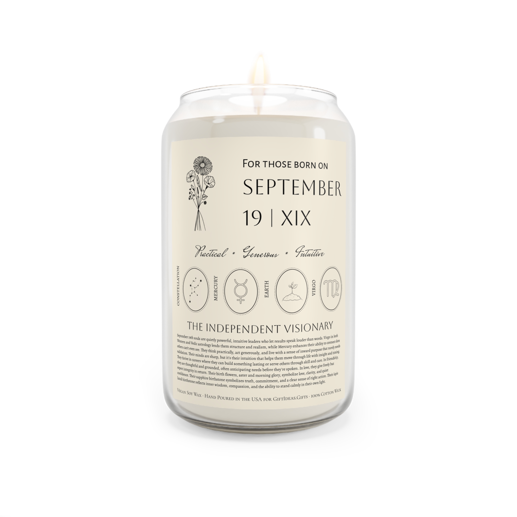 September 19th Birthdate Candle